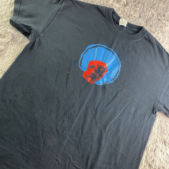 Bob Ross Shirt Mens Medium Black Red Blue Graphic Art Tee America Retro Classic - Picture 1 of 7